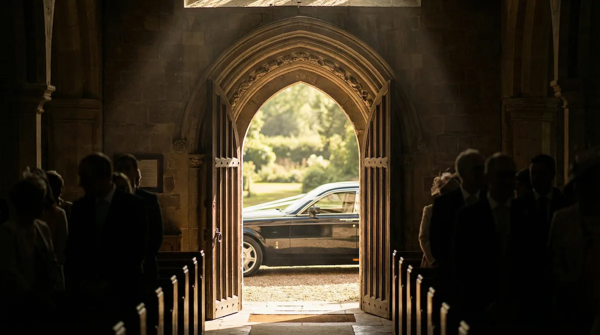 Luxury wedding chauffeur hire service providing a professional chauffeur and premium vehicle for wedding transportation.