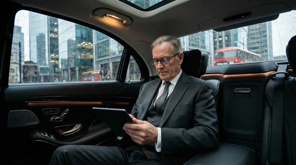 Reliable chauffeur service near me with professional driver and luxury executive vehicle for safe travel.