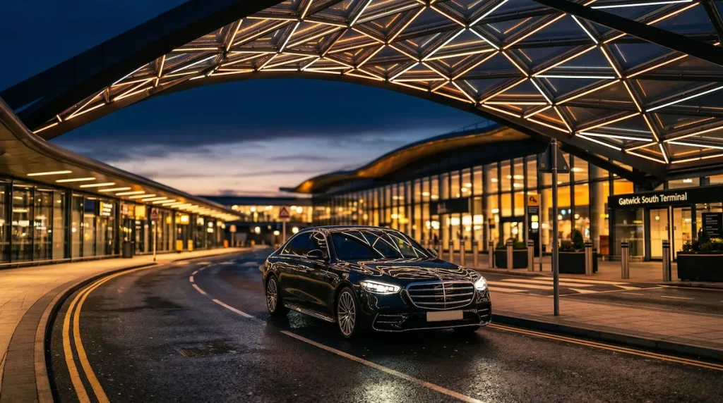 Luxury Gatwick Airport chauffeur service with premium executive airport transfer vehicle